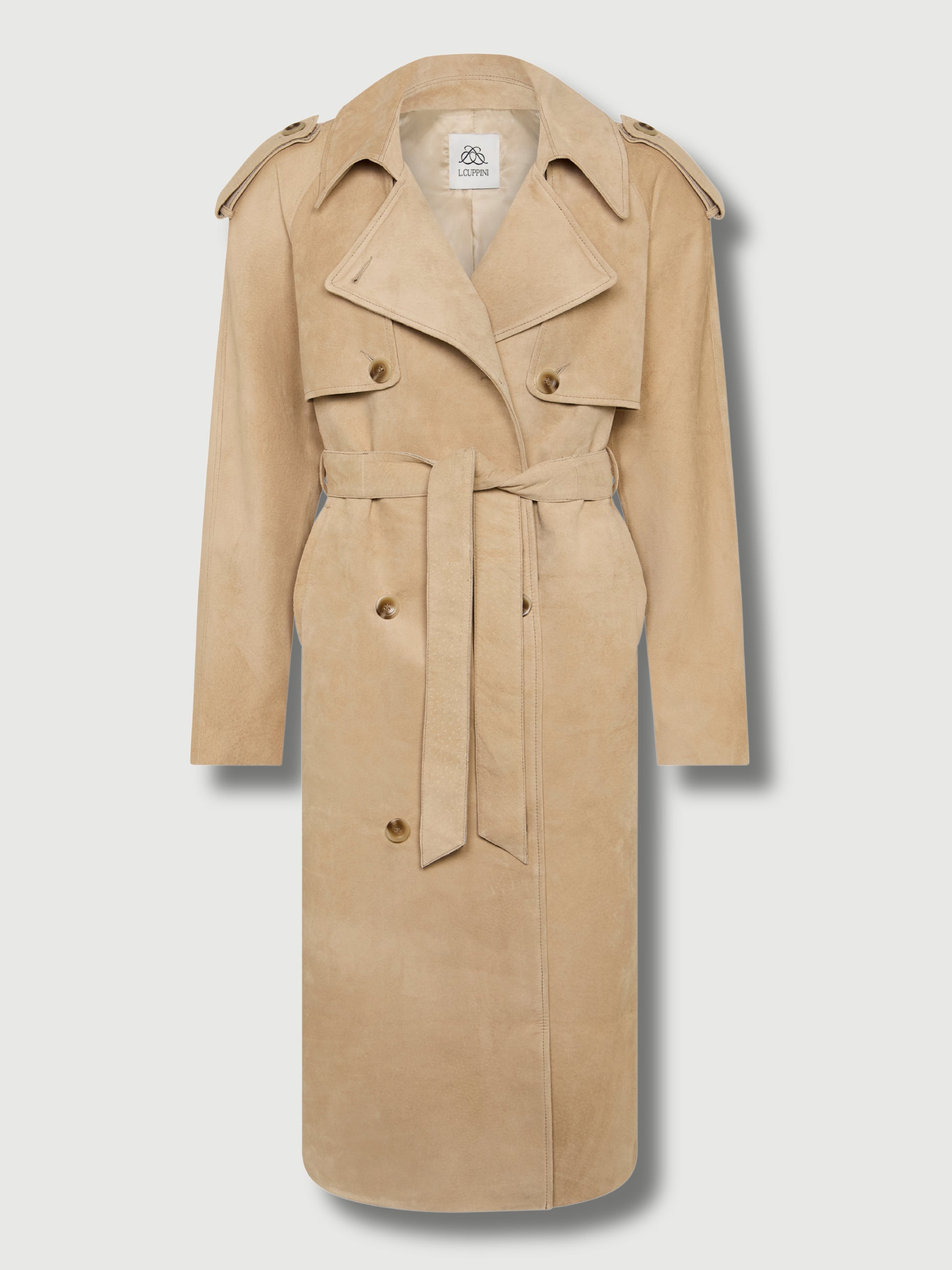 Light Gray The Dana Suede Trench Light Beige the-dana-suede-trench S,M,L L.Cuppini