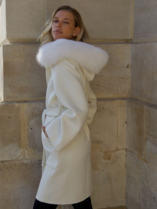 Dim Gray The Paris Coat Ivory the-paris-coat-white Coat S / White,M / White,L / White L.Cuppini