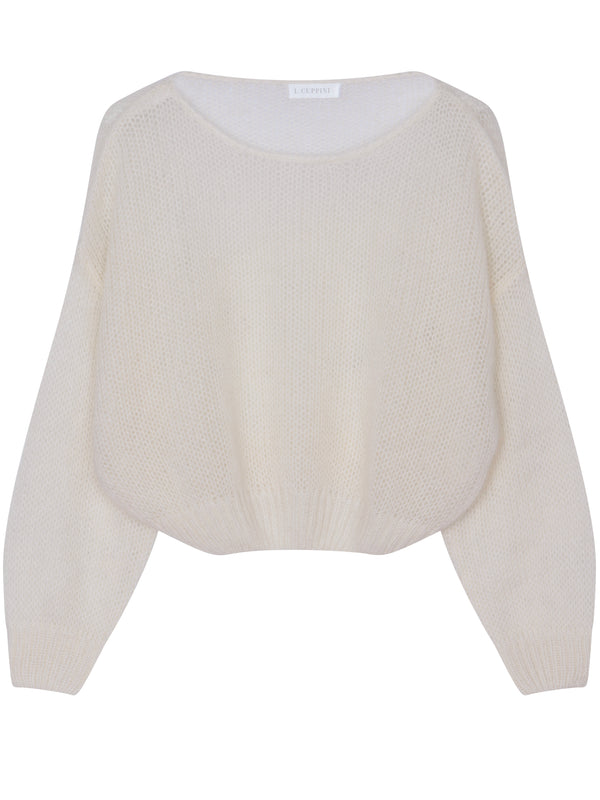 Light Gray Mohair and Alpaca Sweater White serena-mohair-and-alpaca-sweater-white S L.Cuppini