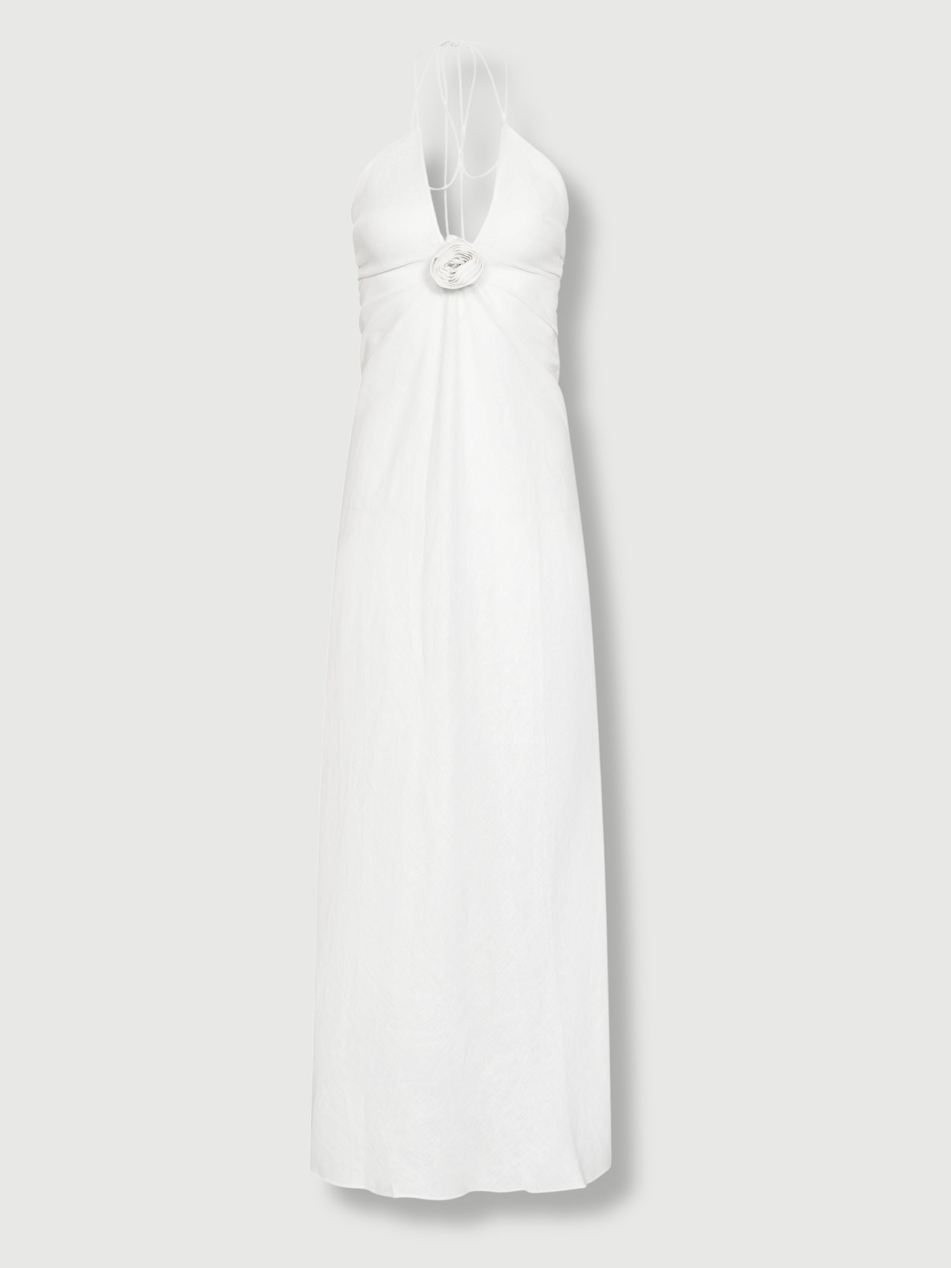 Athena Linen Maxi Dress White