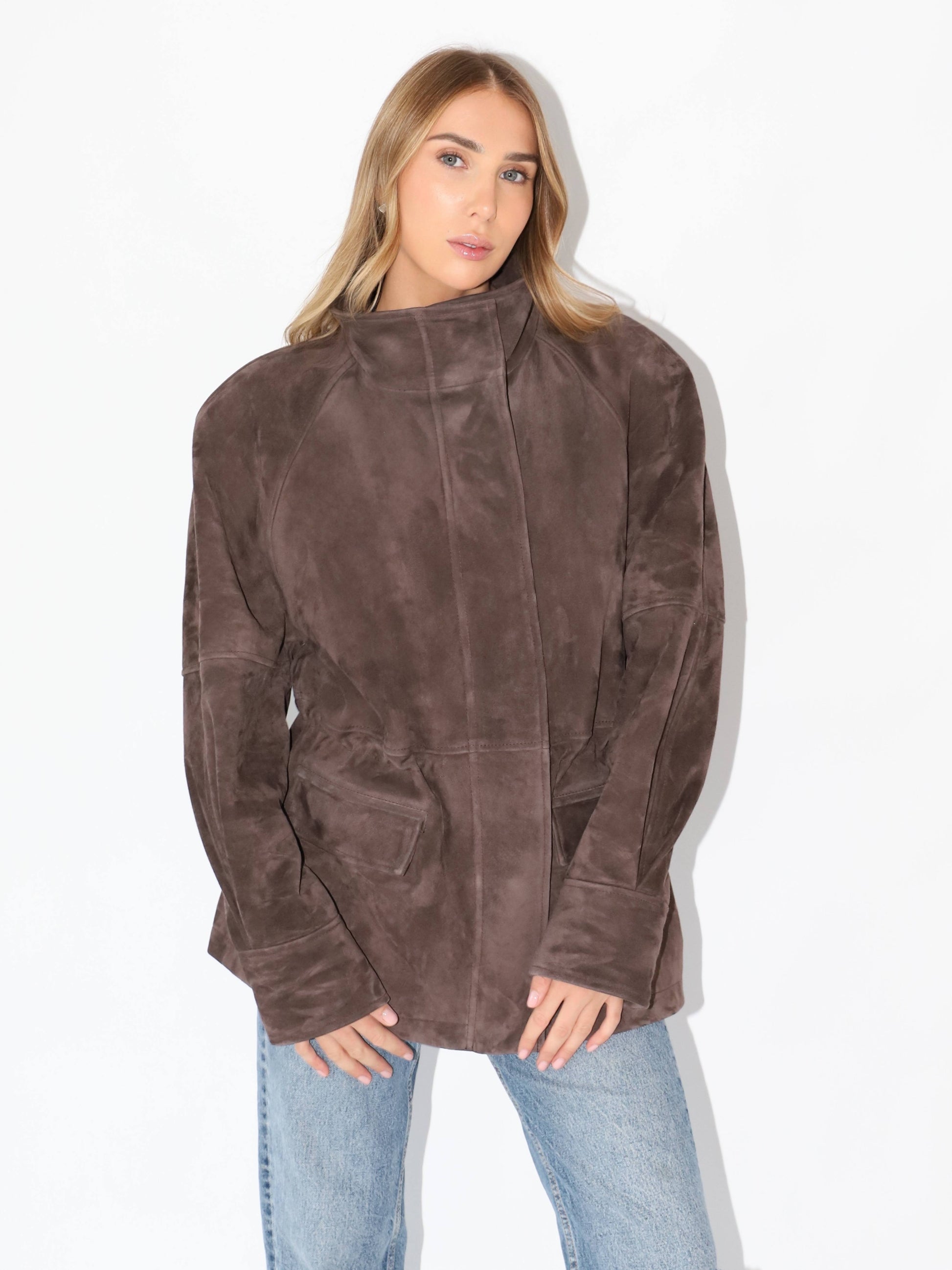 White Smoke The Hailey Suede Jacket Brown the-hailey-suede-jacket-brown S,M,L L.Cuppini