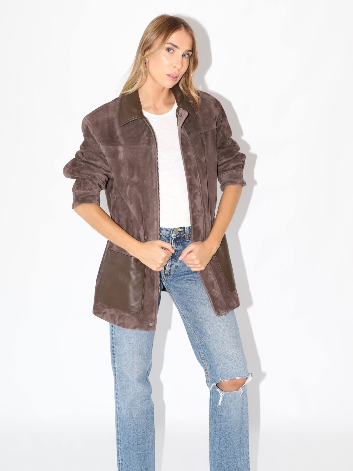 White Smoke The Martha Suede Barn Jacket Brown the-martha-suede-barn-jacket-brown S,M,L L.Cuppini
