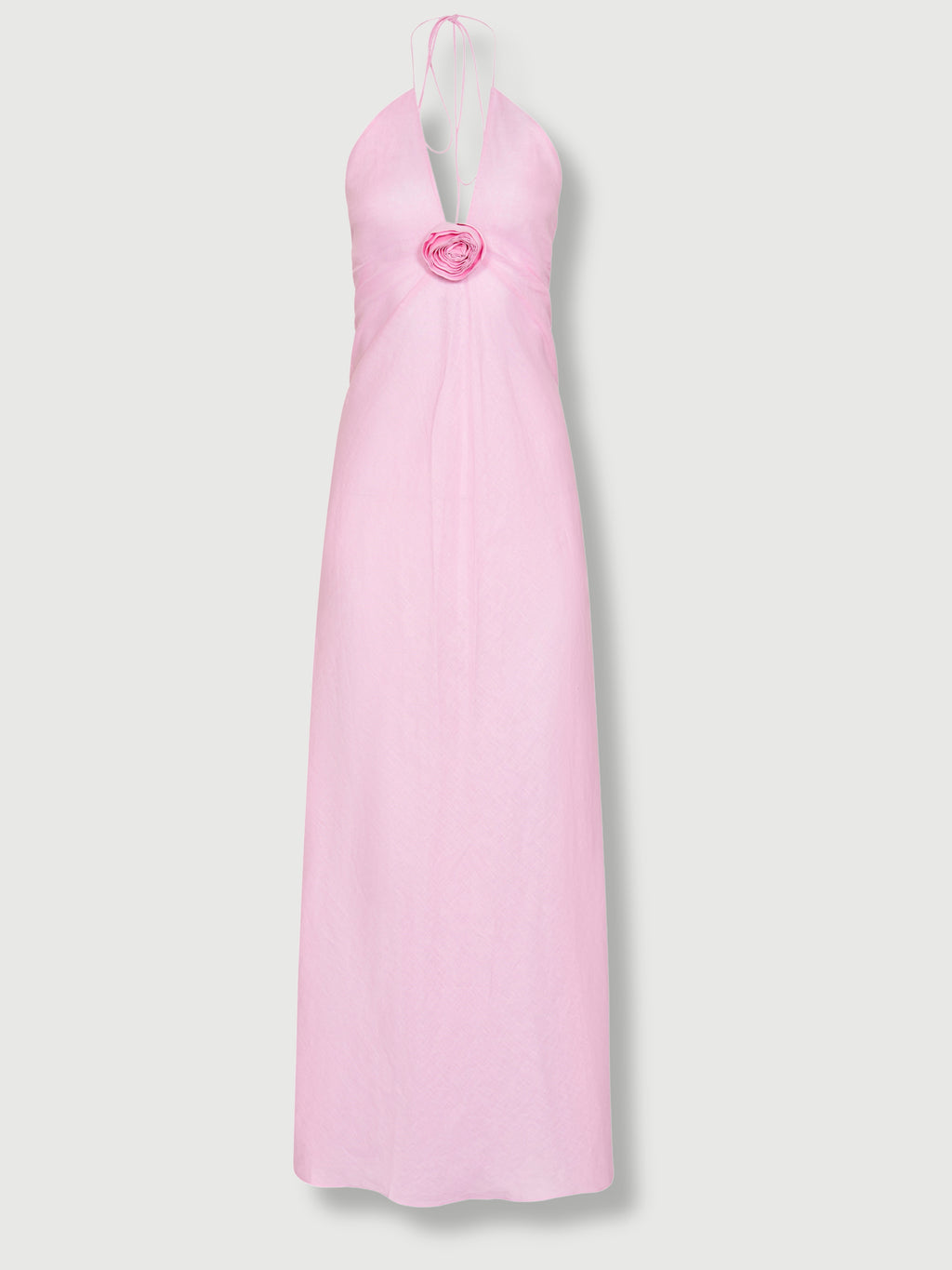Athena Linen Maxi Dress Pink