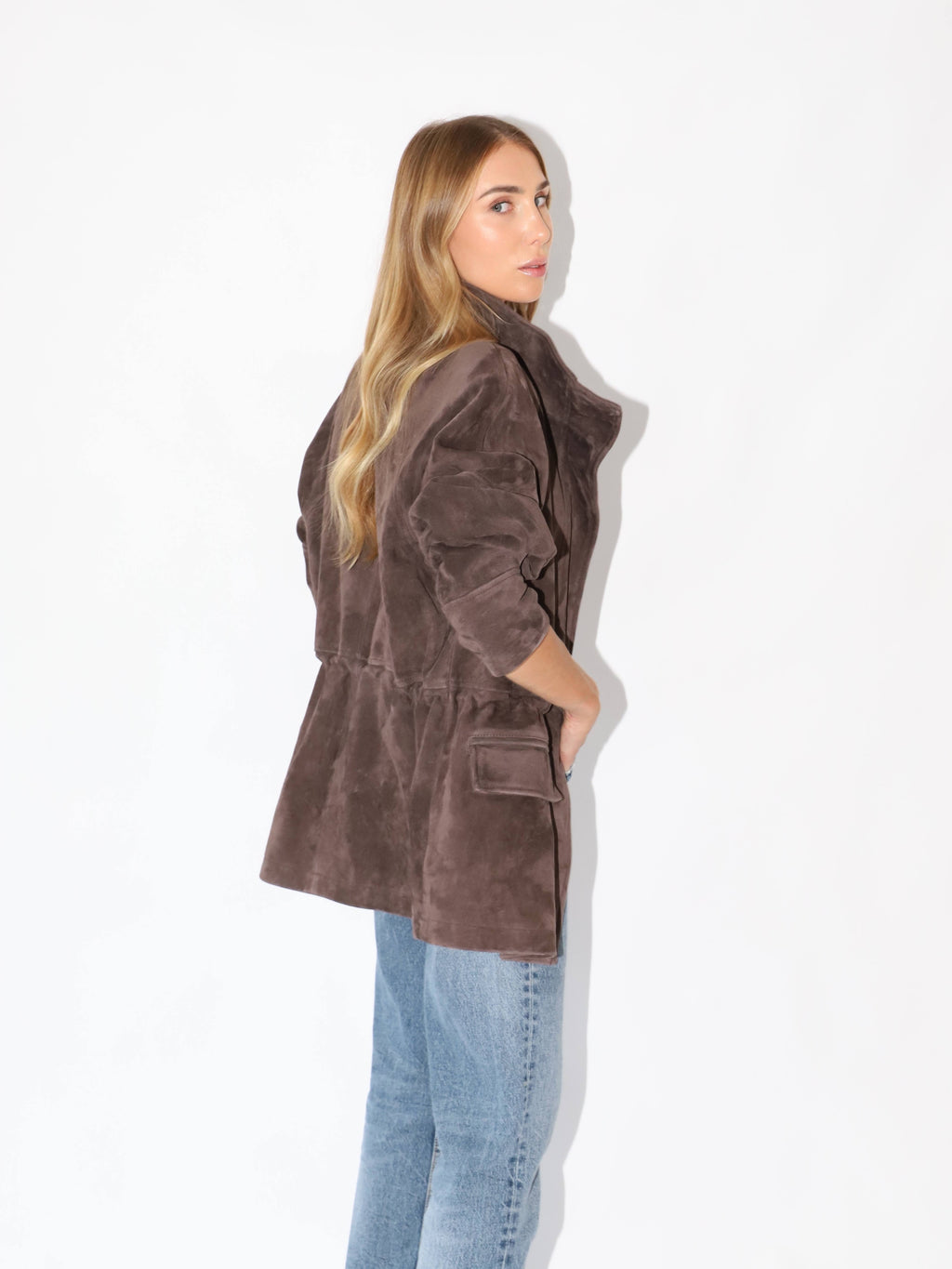 White Smoke The Hailey Suede Jacket Brown the-hailey-suede-jacket-brown S,M,L L.Cuppini