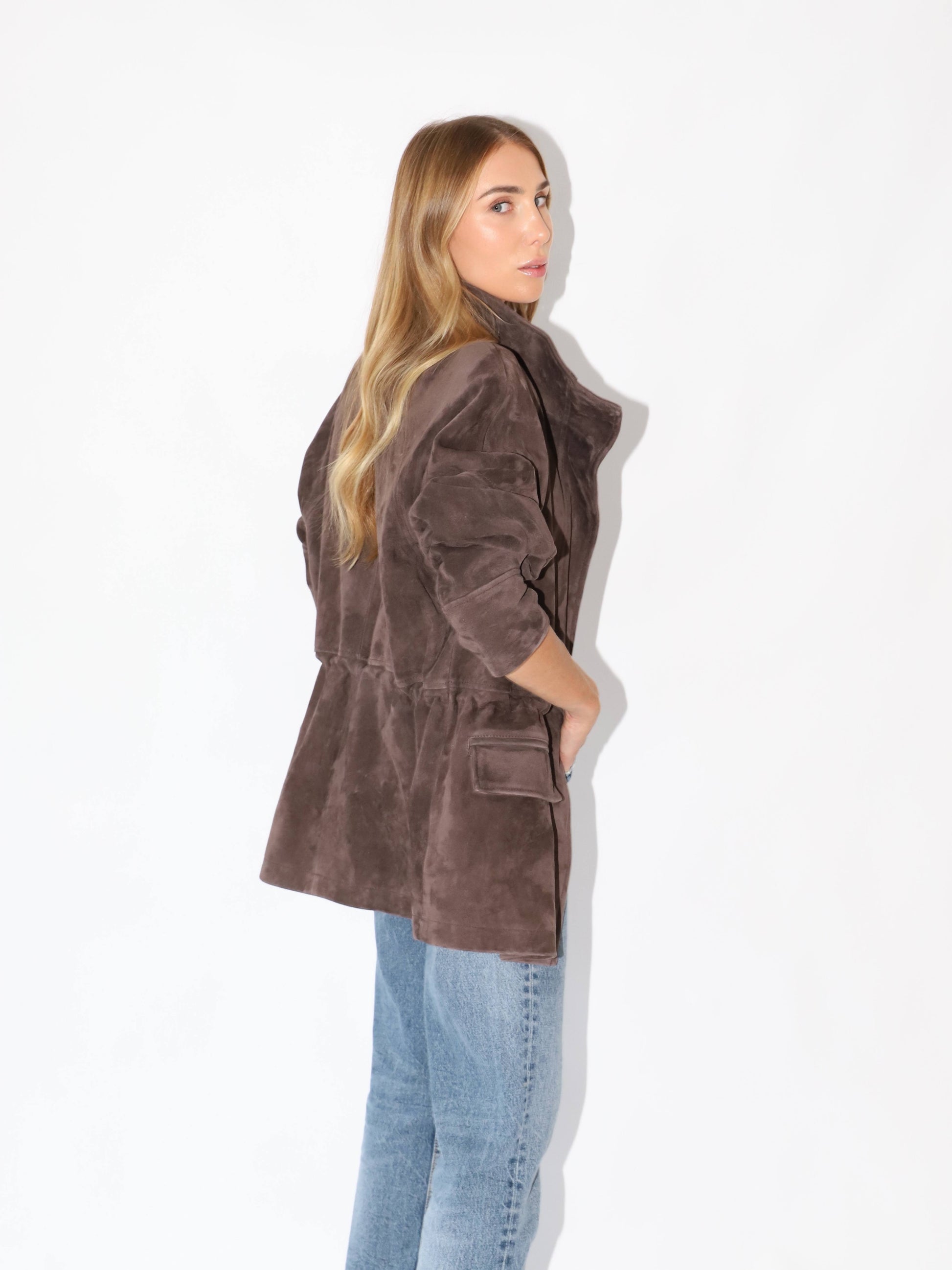 White Smoke The Hailey Suede Jacket Brown the-hailey-suede-jacket-brown S,M,L L.Cuppini