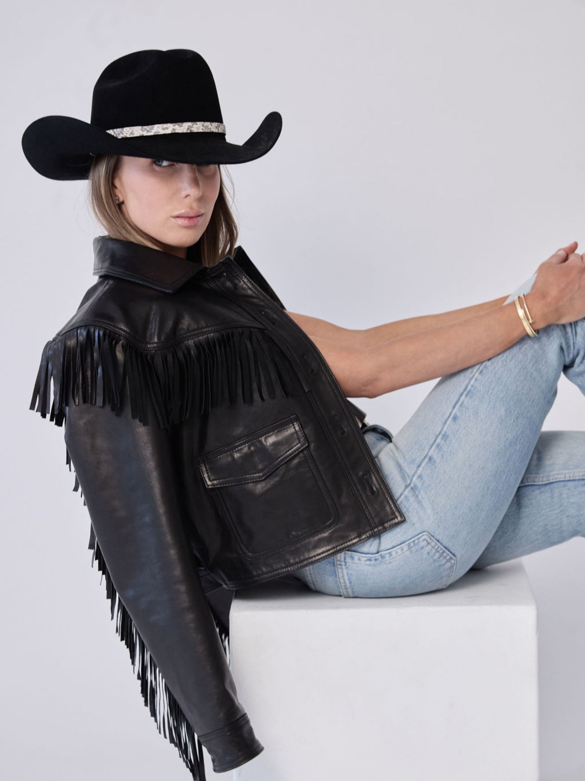 The Delilah Leather Jacket Black