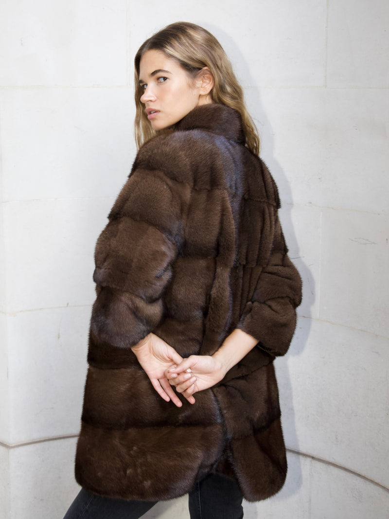 Dark Slate Gray The Charlotte 6 in 1 Coat Chocolate Brown charlotte-adjustable-brown Coat XS,S,M,L,XL L.Cuppini