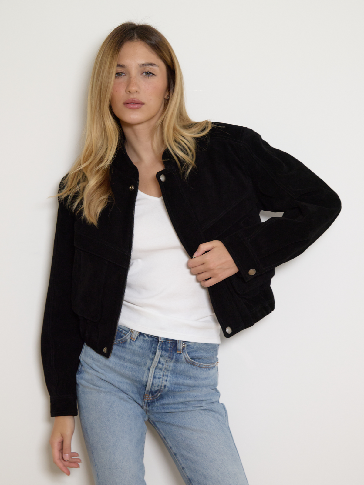 The Becky Suede Jacket Black x Amelia Liana