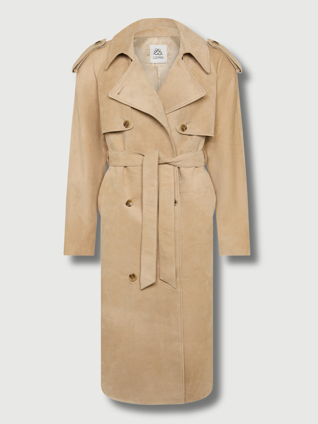 Light Gray The Dana Suede Trench Light Beige the-dana-suede-trench S,M,L L.Cuppini