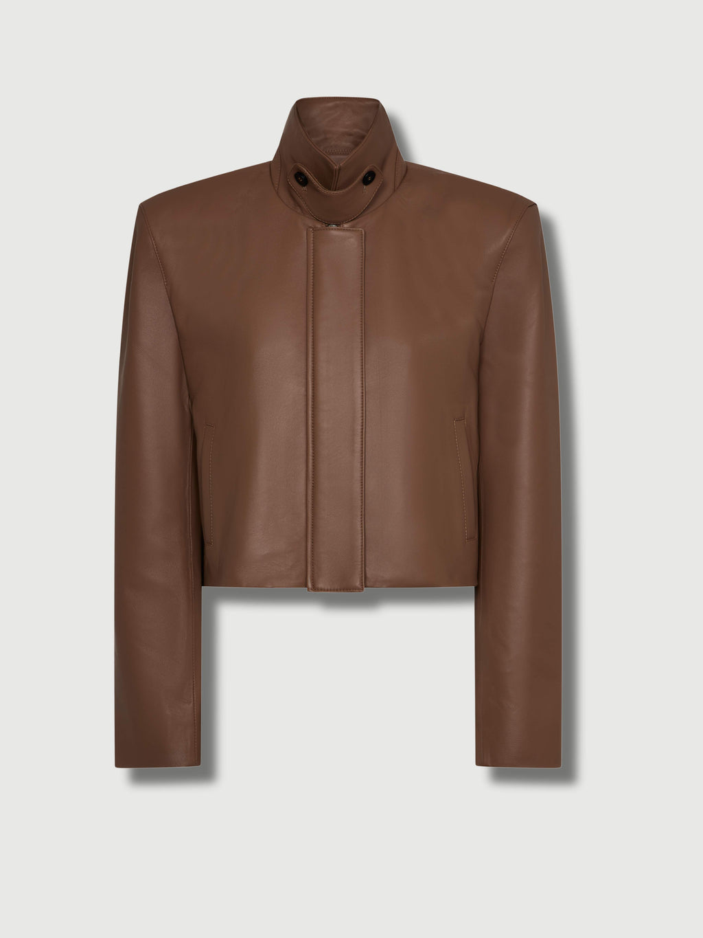 Beige The Mindy Leather Jacket Brick the-mindy-leather-jacket-brick S,M,L L.Cuppini
