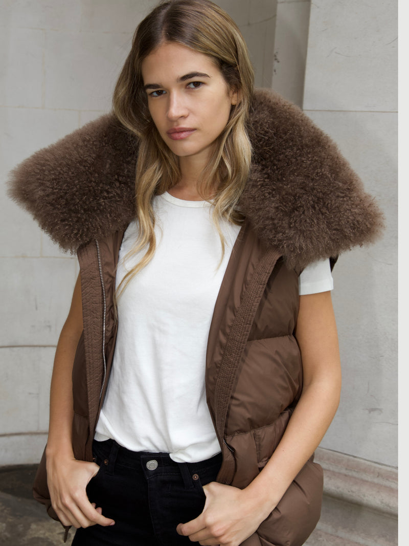 Dark Gray The Freja Puffer Jacket and Vest Brown freja-puffer-jacket-and-vest-brown Coat S,M,L L.Cuppini