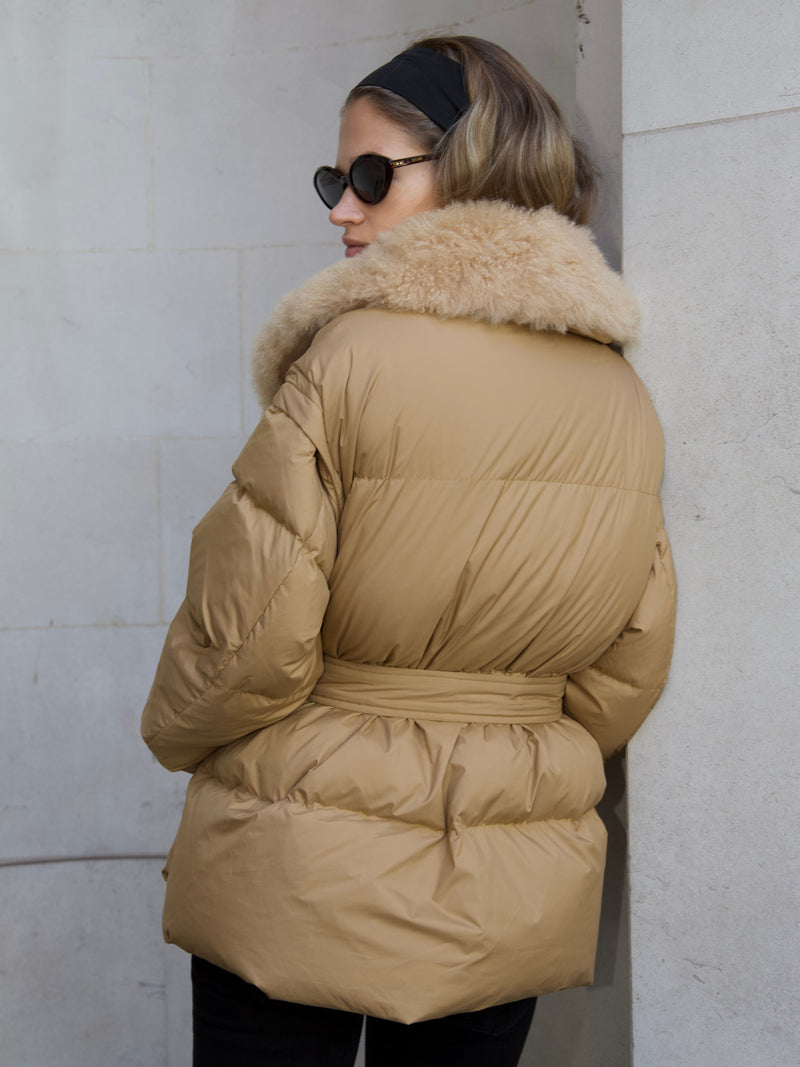 Rosy Brown Penelope Puffer Jacket and Vest Golden new-puffer-jacket-and-vest-golden Coat S,M,L L.Cuppini