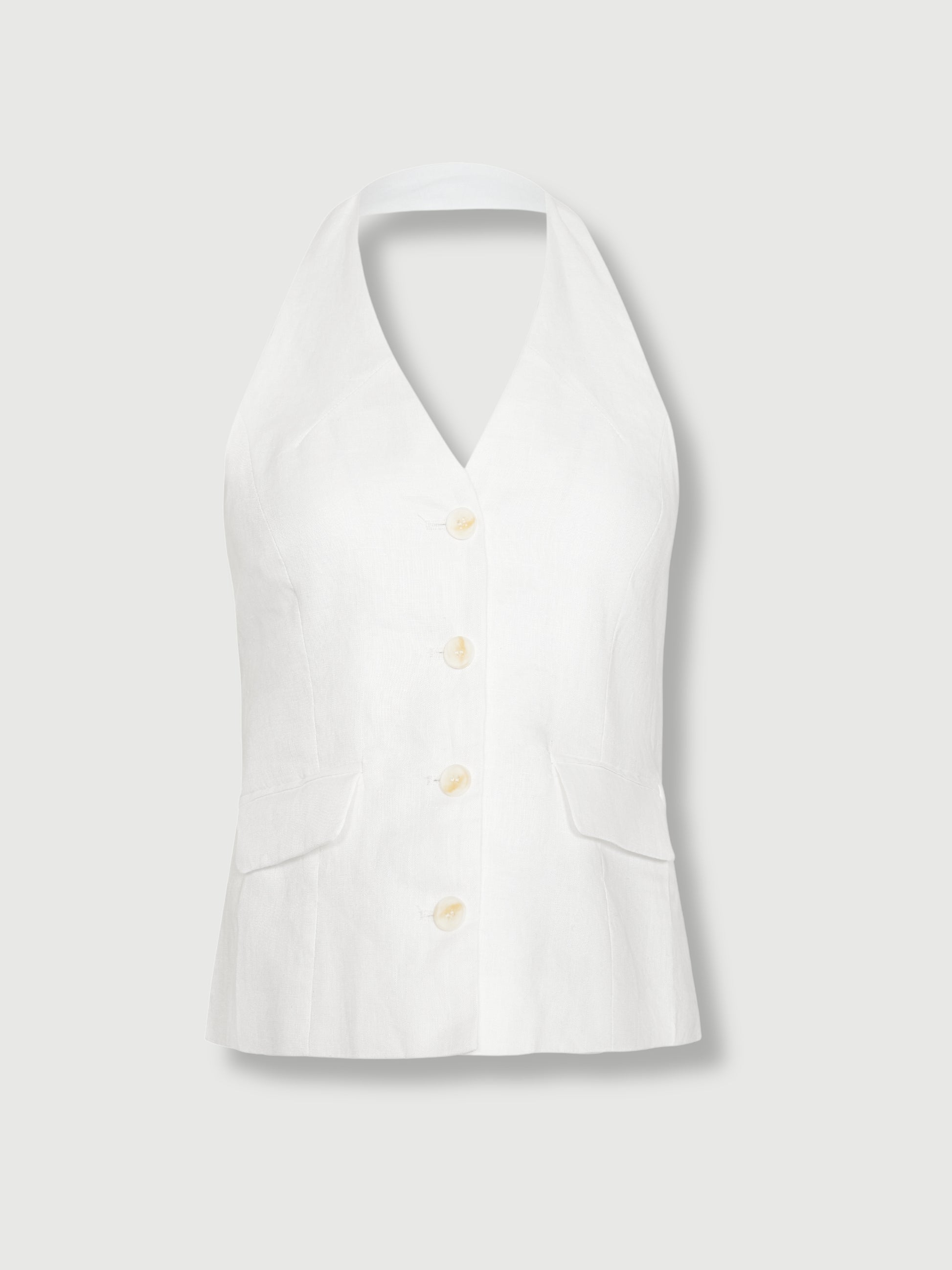 Beige Capri Linen Co-ord Set capri-linen-set Co-ord S / White,M / White,L / White L.Cuppini