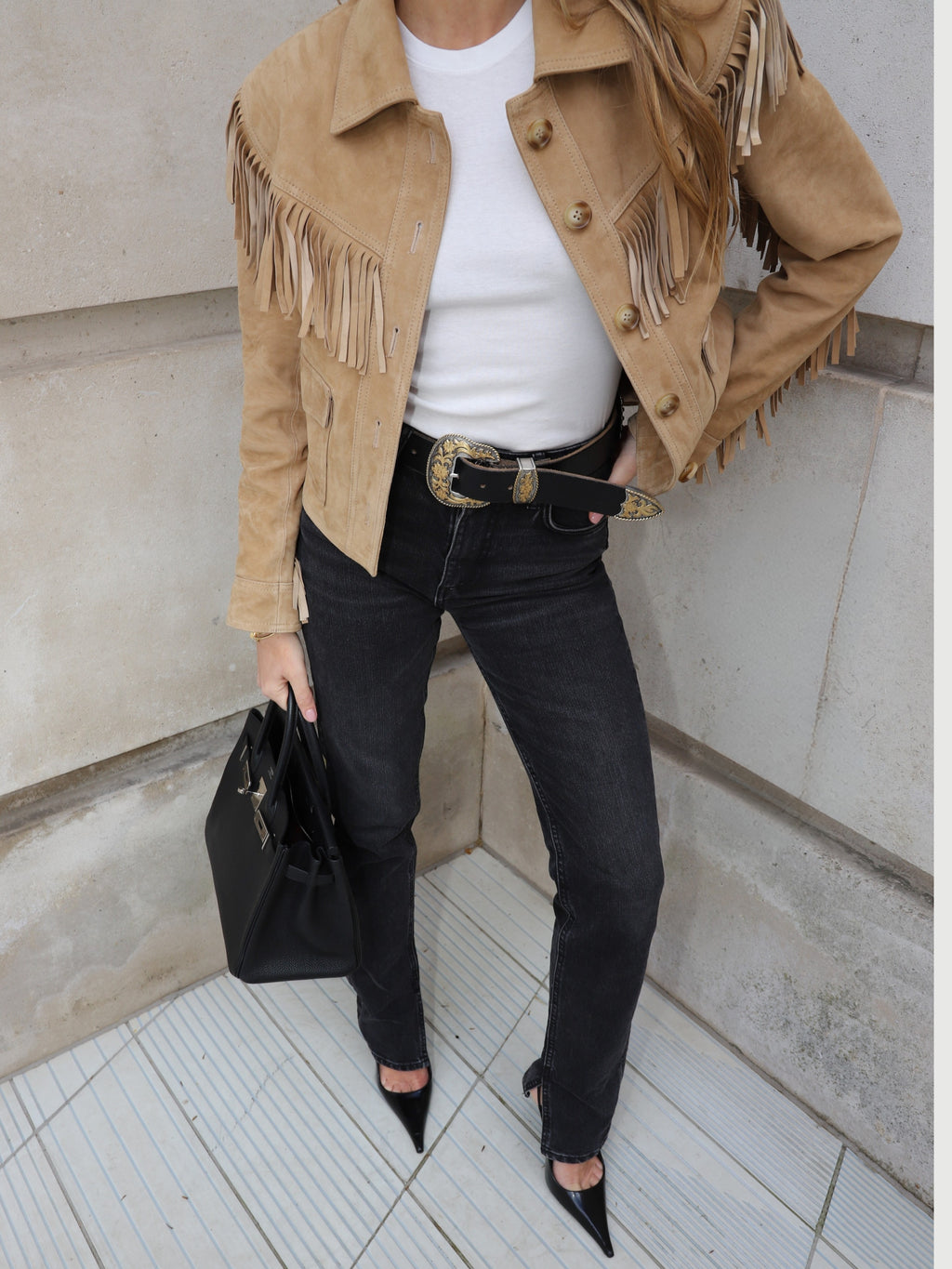 The Delilah Suede Jacket Beige