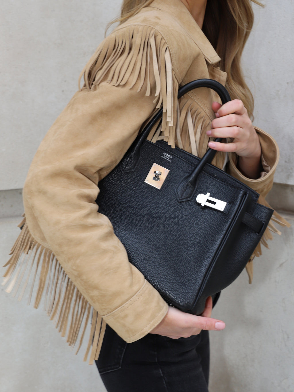 The Delilah Suede Jacket Beige