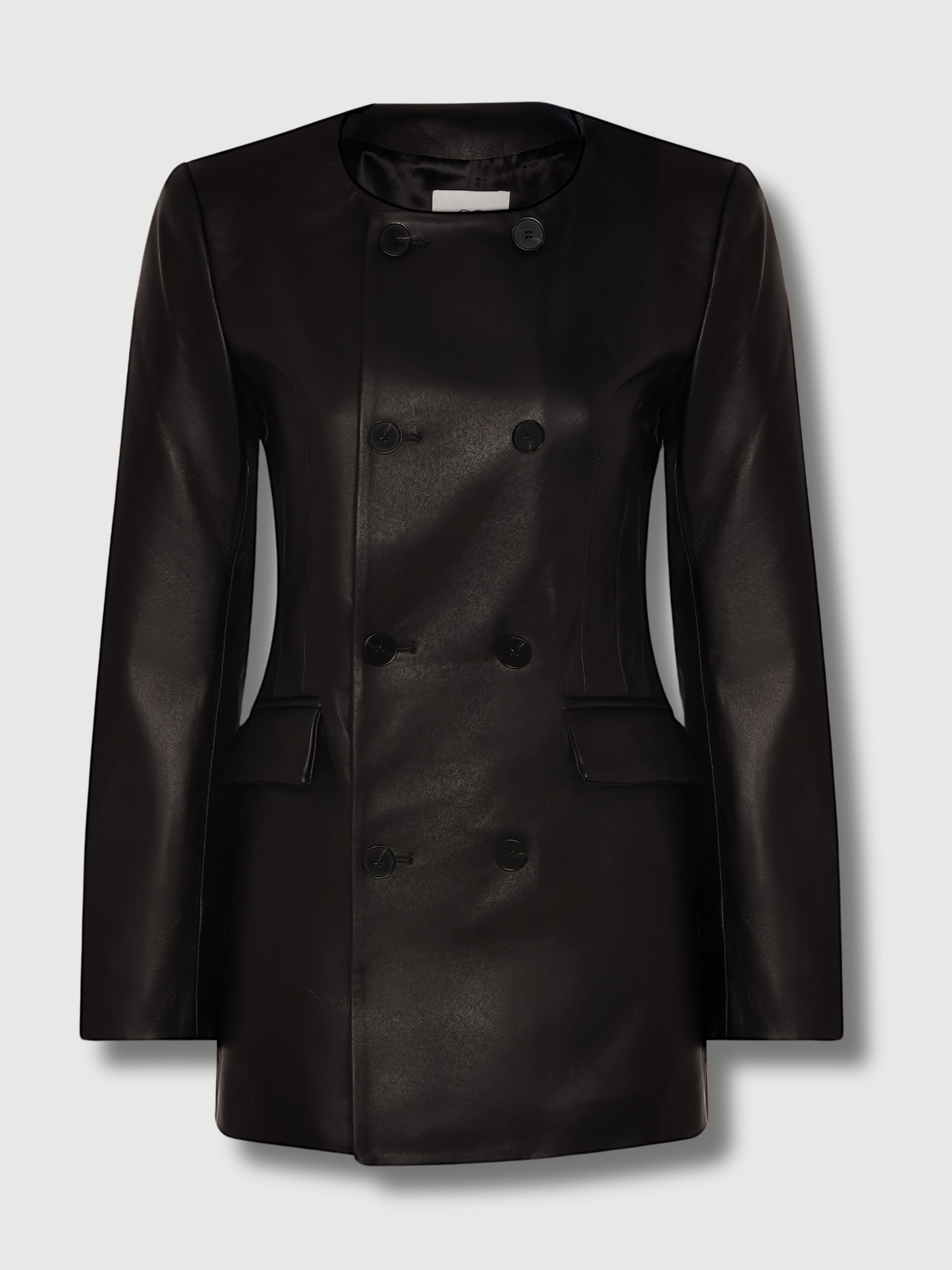 Black Ramona Leather Dress Jacket the-ramona-leather-jacket Coat S,M,L L.Cuppini
