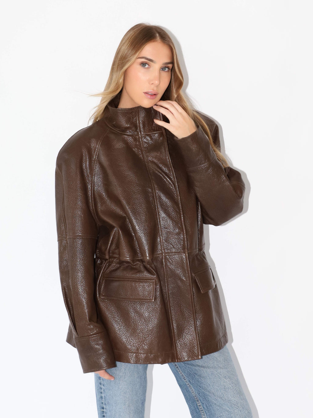 White Smoke The Hailey Leather Jacket Brown the-hailey-leather-jacket-brown S,M,L L.Cuppini
