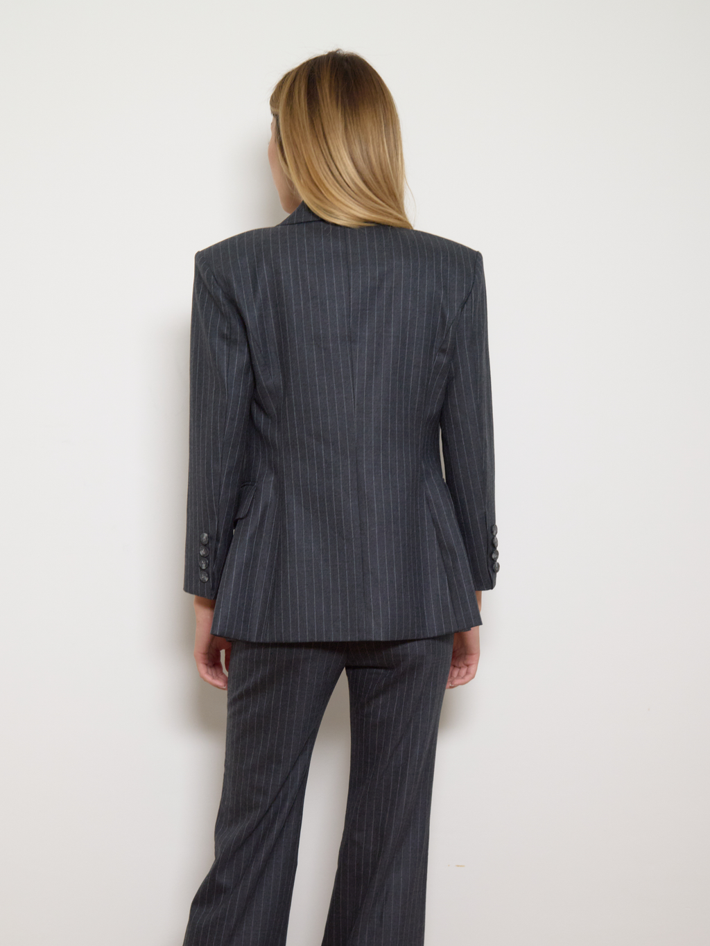 Linda Pin Striped Blazer Grey