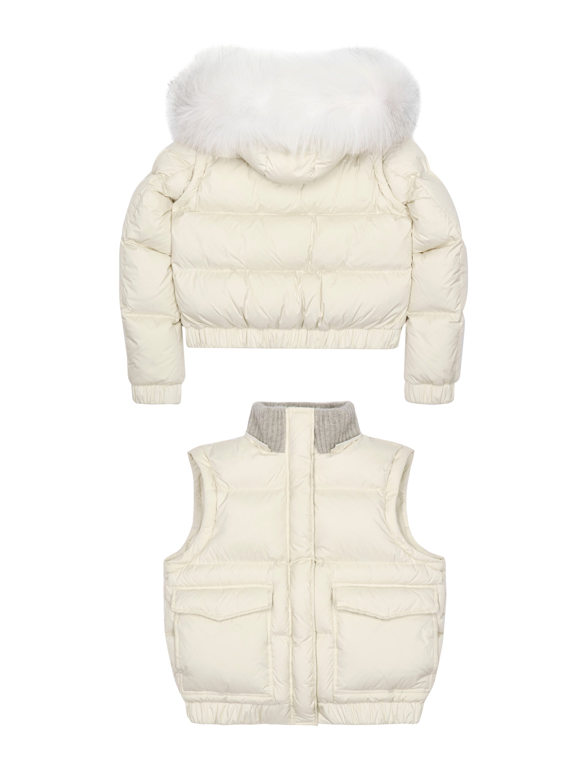 The Megeve Puffer Jacket and Vest White
