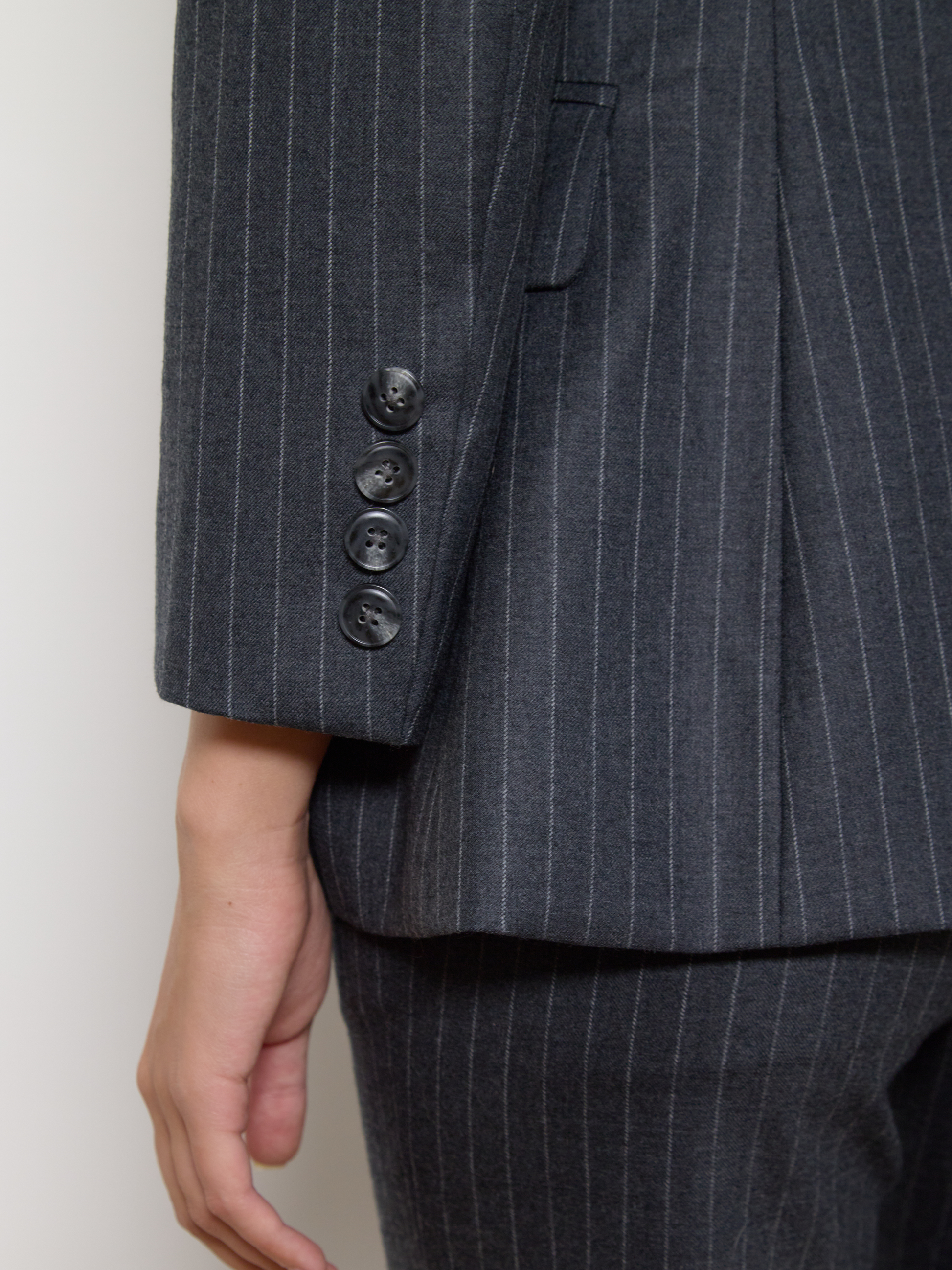Linda Pin Striped Blazer Grey