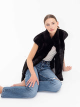 White Smoke Alice Gilet Black alice-mink-gilet-black Coat S / Black,M / Black,L / Black,Custom Made / Black L.Cuppini