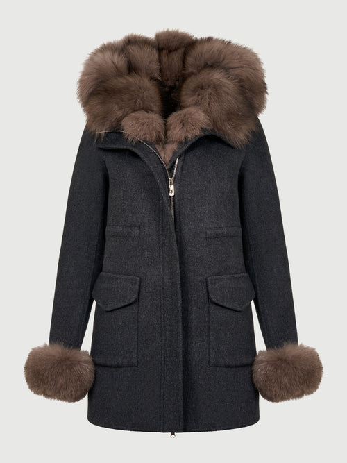 Dark Slate Gray Aspen Reversible Parka & Vest Dark Grey aspen-reversible-parka-vest-dark-grey Coat Petite/XS,S,M,L L.Cuppini