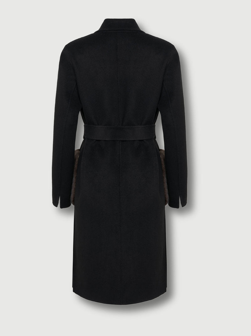 Beige The Sara Coat Black new-coat-long-pockets Coat S,M,L L.Cuppini