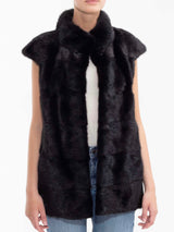 Beige Alice Gilet Black alice-mink-gilet-black Coat S / Black,M / Black,L / Black,Custom Made / Black L.Cuppini