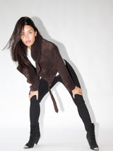 Dark Slate Gray Daria Oversized Jacket Brown Suede daria-oversized-leather-jacket-suede XS,S,M,L L.Cuppini