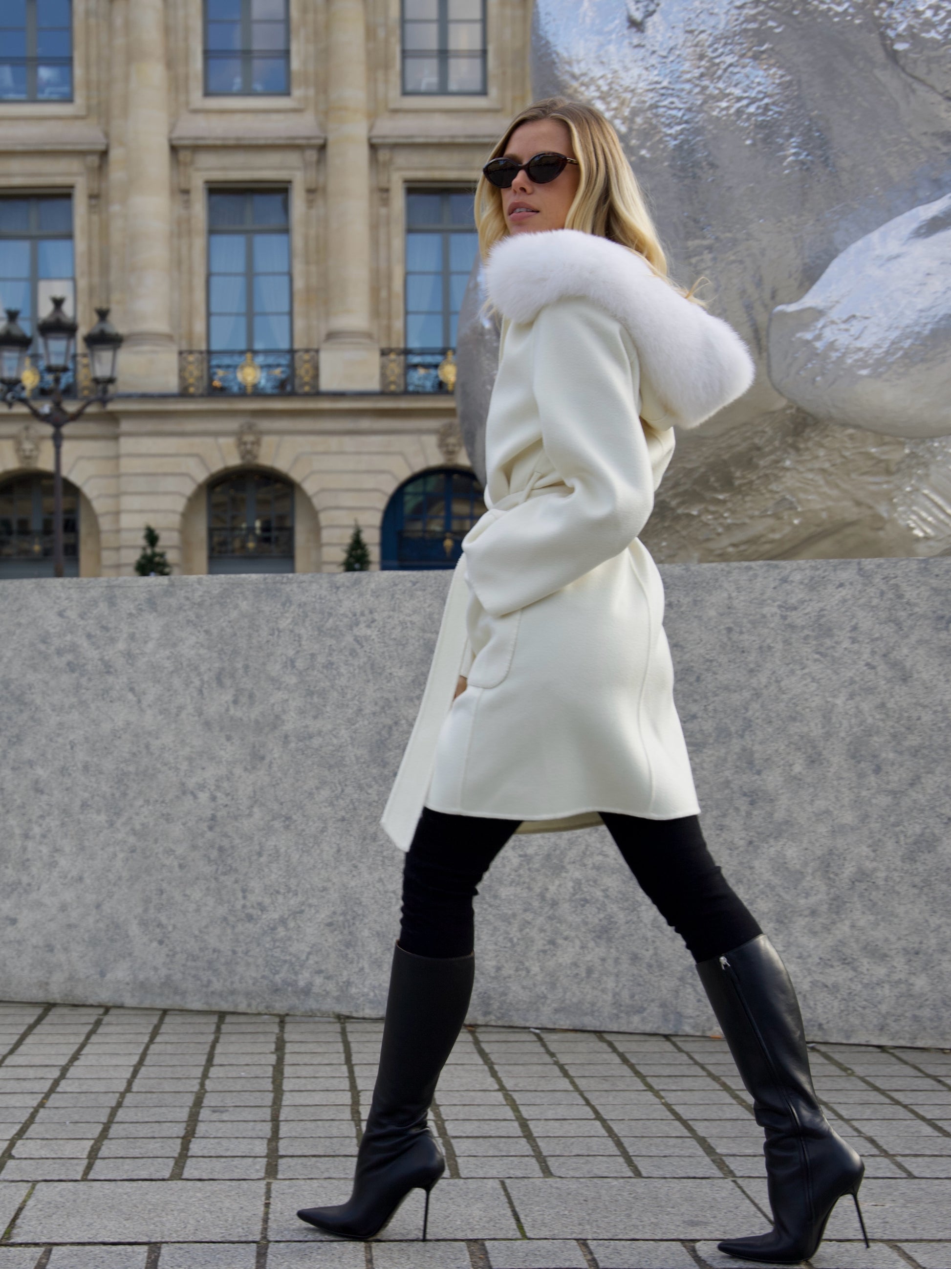 Light Slate Gray The Paris Coat Ivory the-paris-coat-white Coat S,M,L L.Cuppini