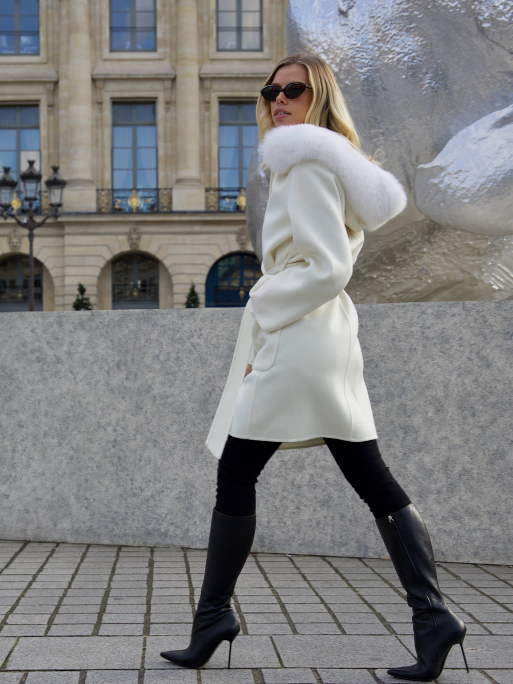 Light Slate Gray The Paris Coat Ivory the-paris-coat-white Coat S,M,L L.Cuppini