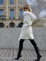 Light Slate Gray The Paris Coat Ivory the-paris-coat-white Coat Small / White,Medium / White,Large / White L.Cuppini