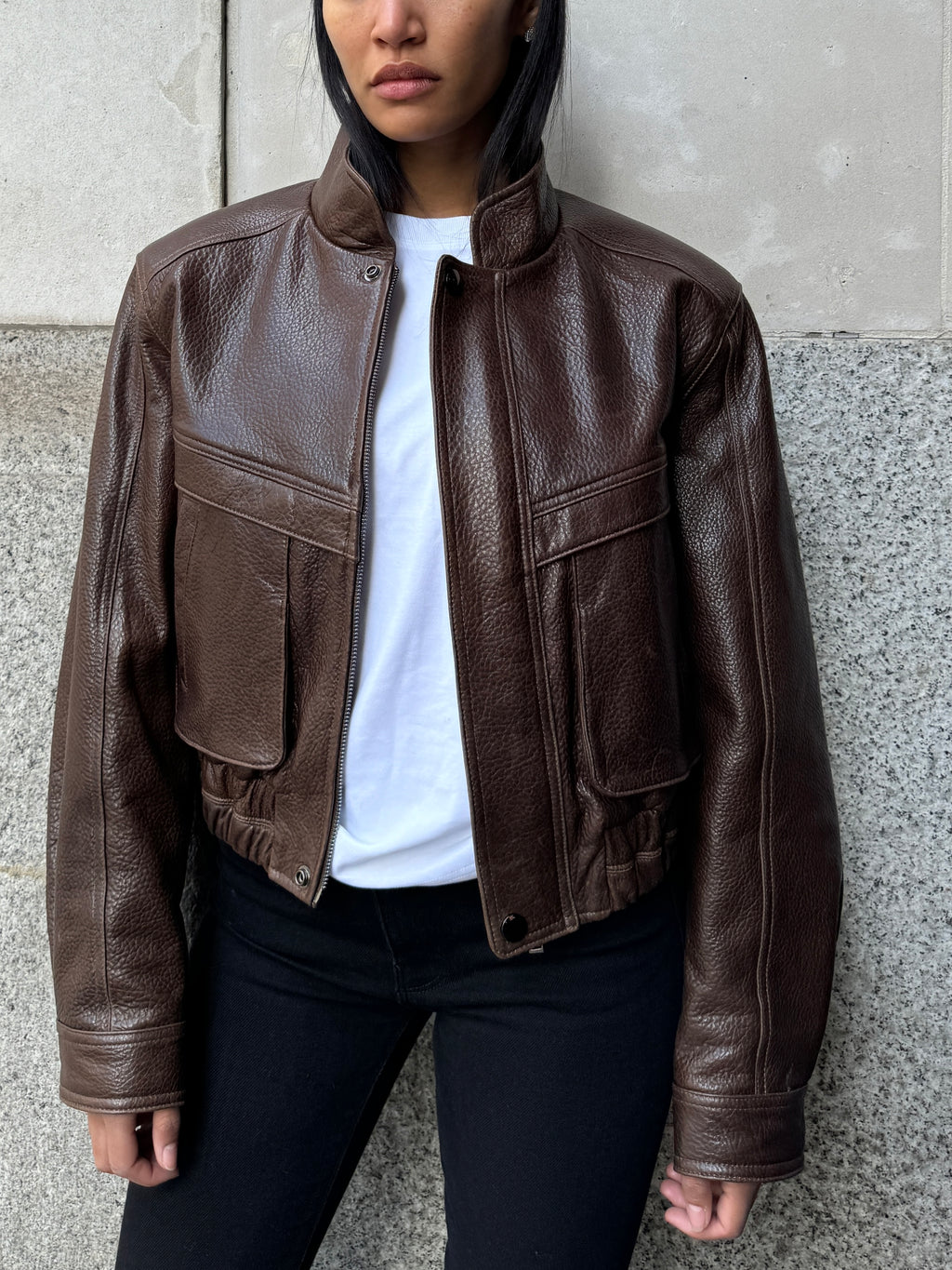 Dark Slate Gray The Becky Jacket Brown becky-leather-jacket S,M,L L.Cuppini