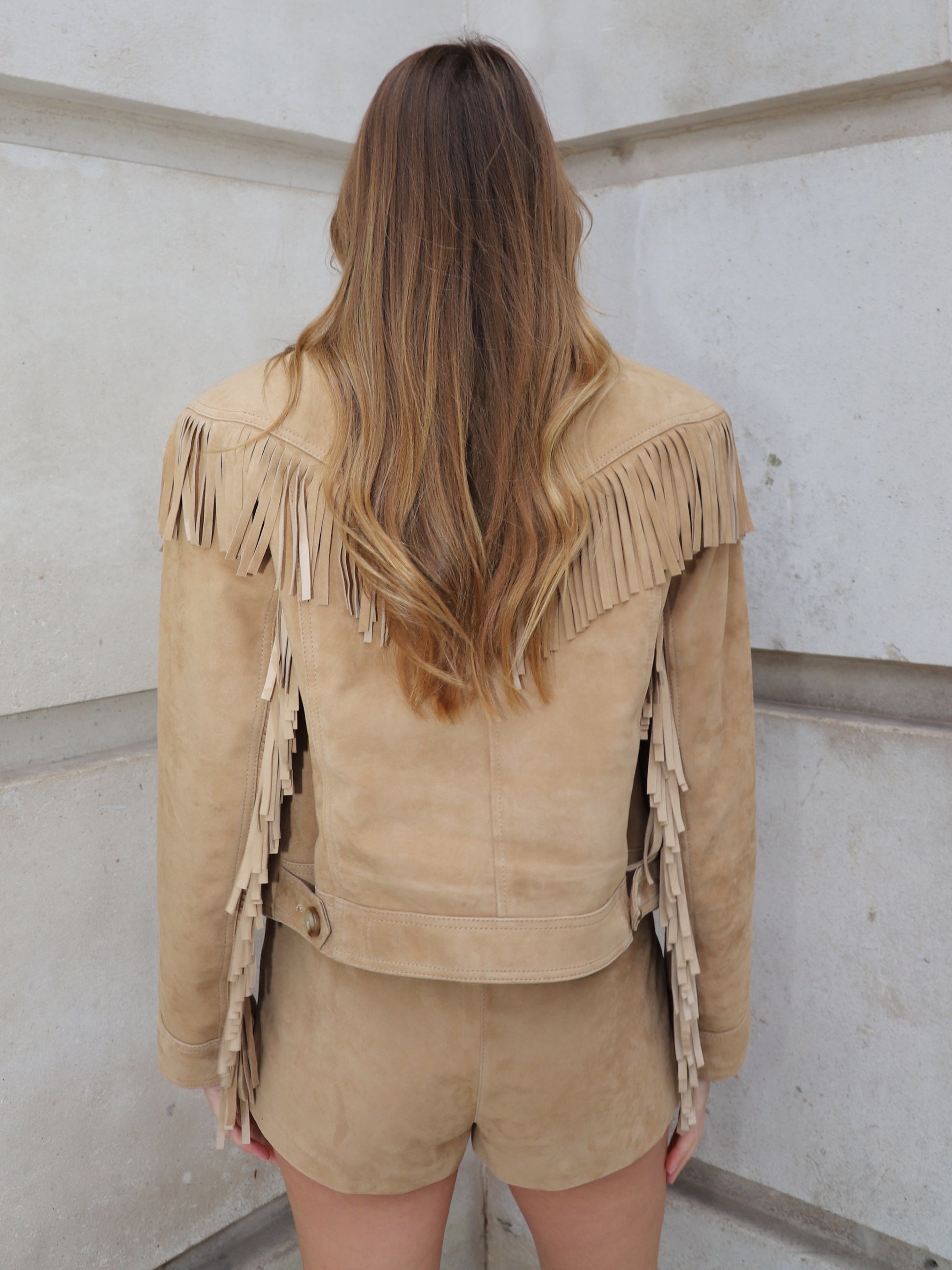 Delilah Suede Shorts Beige