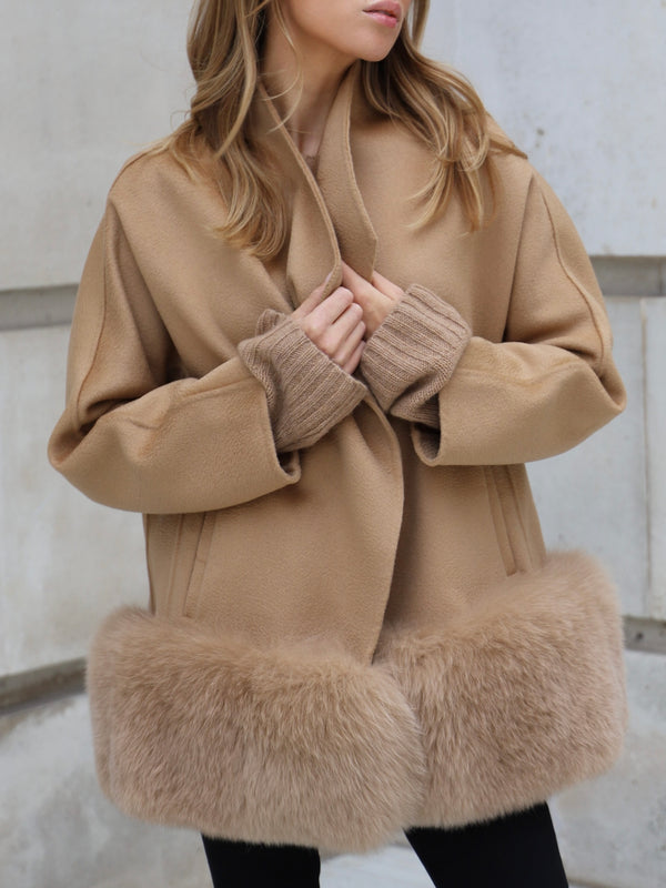 Rosy Brown Daisy Cashmere Jacket Camel daisy-cashmere-jacket-camel Coat XS-S / Camel,M-L / Camel L.Cuppini