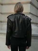 Dark Gray Daria oversized leather jacket daria-leather-jacket-with-belt Petite/XS / Black,S / Black,M / Black,L / Black L.Cuppini