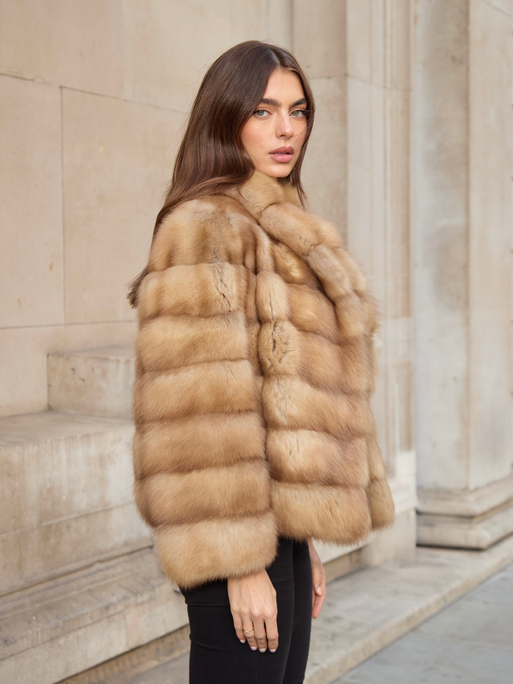 Tan Sable Coat Light Brown sable-coat-light-brown Coat Bespoke sizing,Extra Small,Small,Medium,Large,Extra Large L.Cuppini