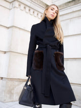 Light Gray The Sara Coat Black new-coat-long-pockets Coat S,M,L L.Cuppini