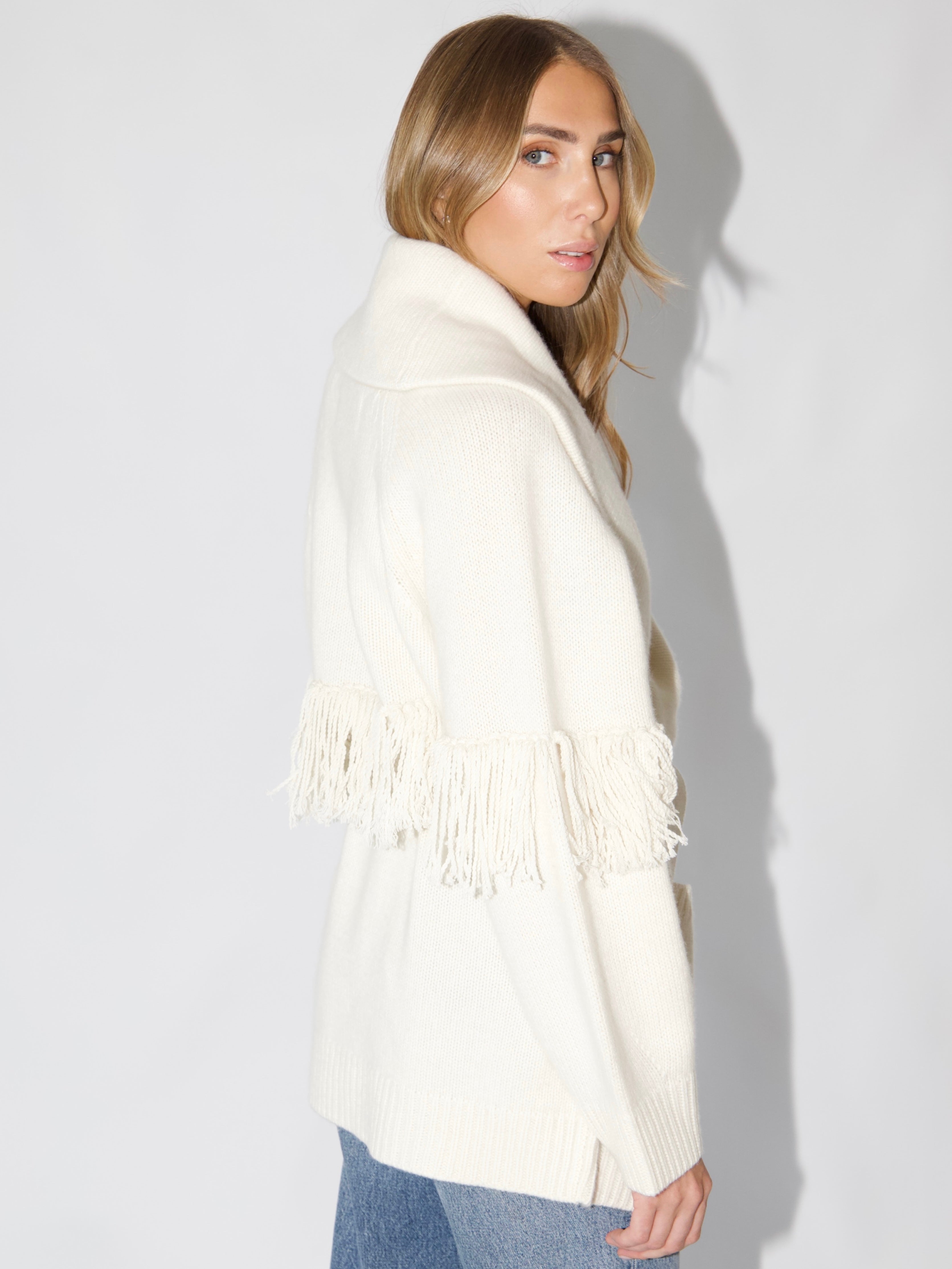 Carol Cashmere Cardigan White – L.Cuppini