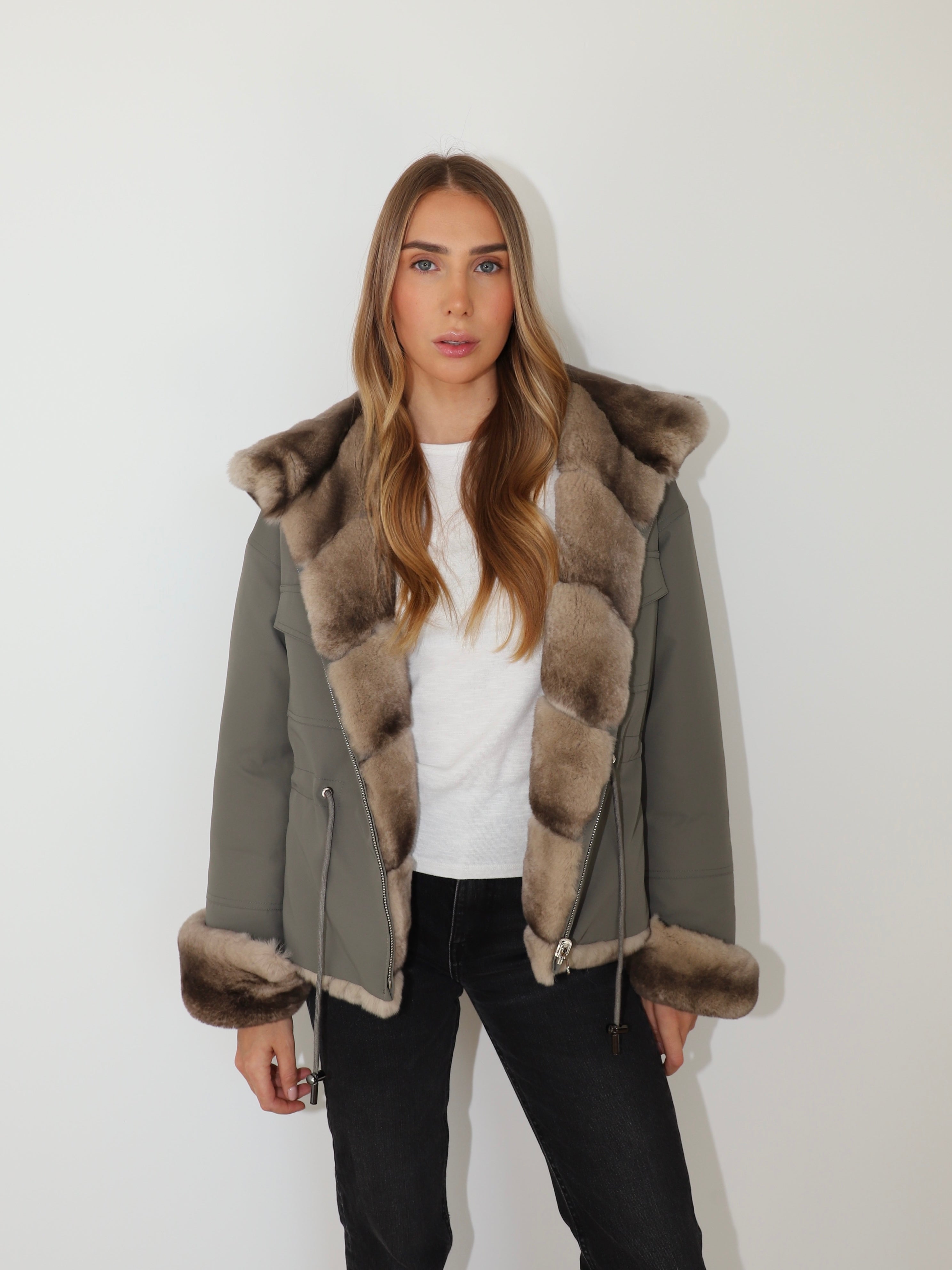 新品☆cashmika☆Hooded Chunky Short coat F Hooded Chunky Short Coat | cashmika -カシミカ-