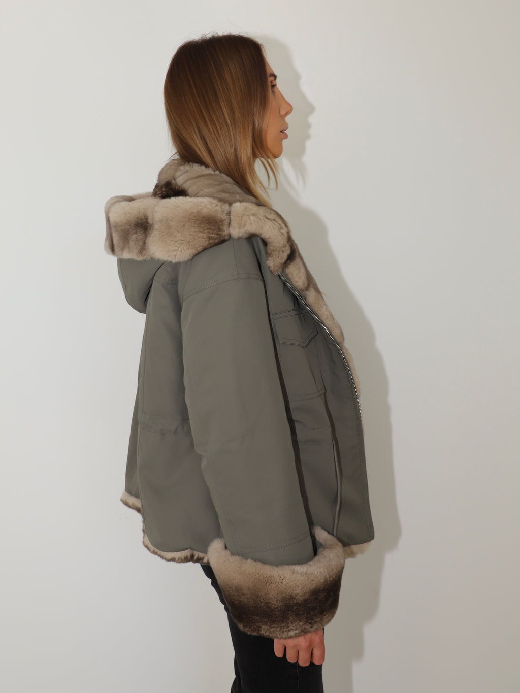 Gray The Lottie Hooded Parka the-lottie-hooded-parka Coat S,M,L L.Cuppini
