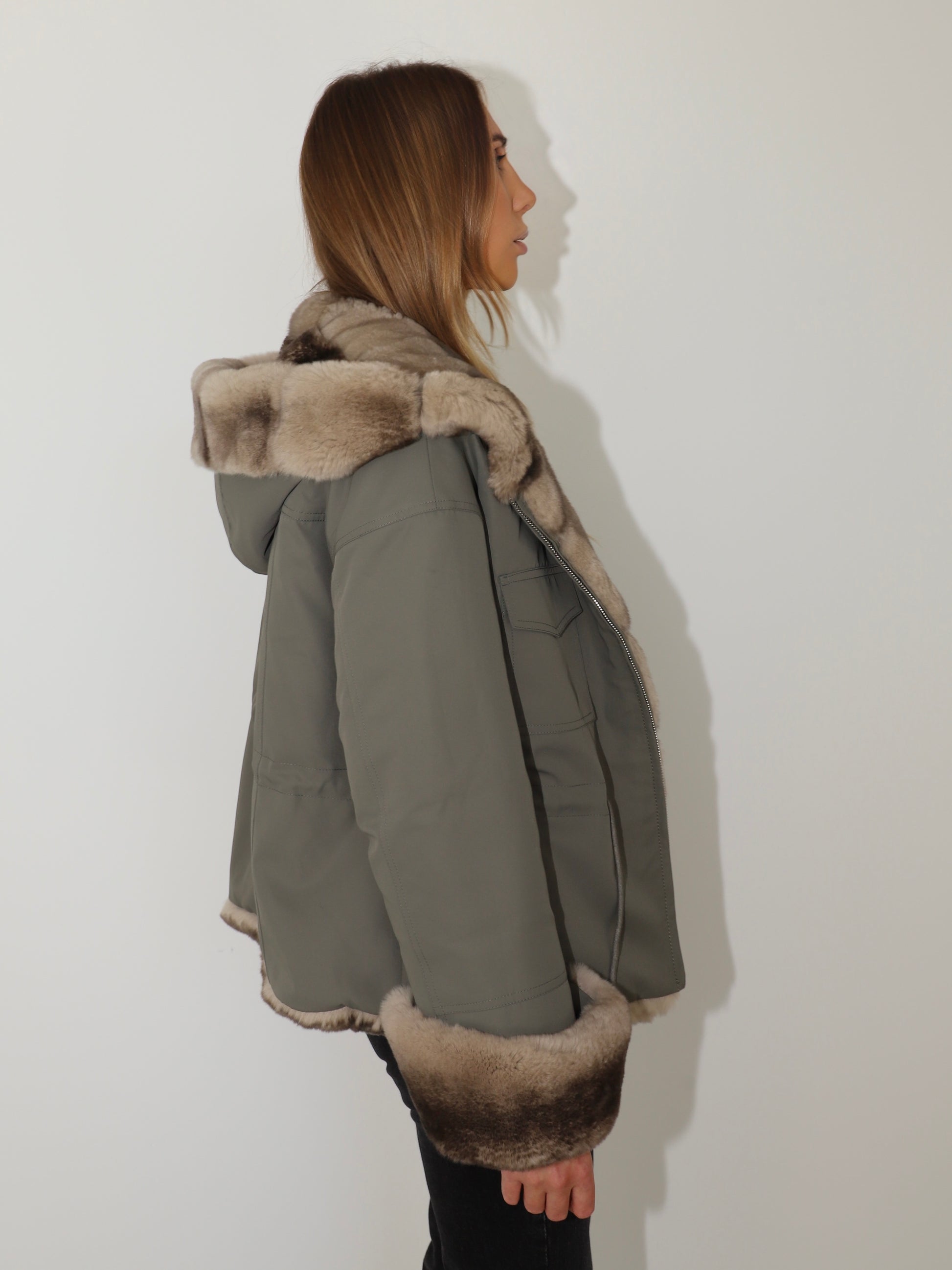 Gray The Lottie Hooded Parka the-lottie-hooded-parka Coat S,M,L L.Cuppini
