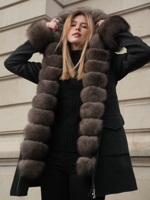 Dark Gray Aspen Reversible Parka & Vest Dark Grey aspen-reversible-parka-vest-dark-grey Coat Petite/XS,S,M,L L.Cuppini