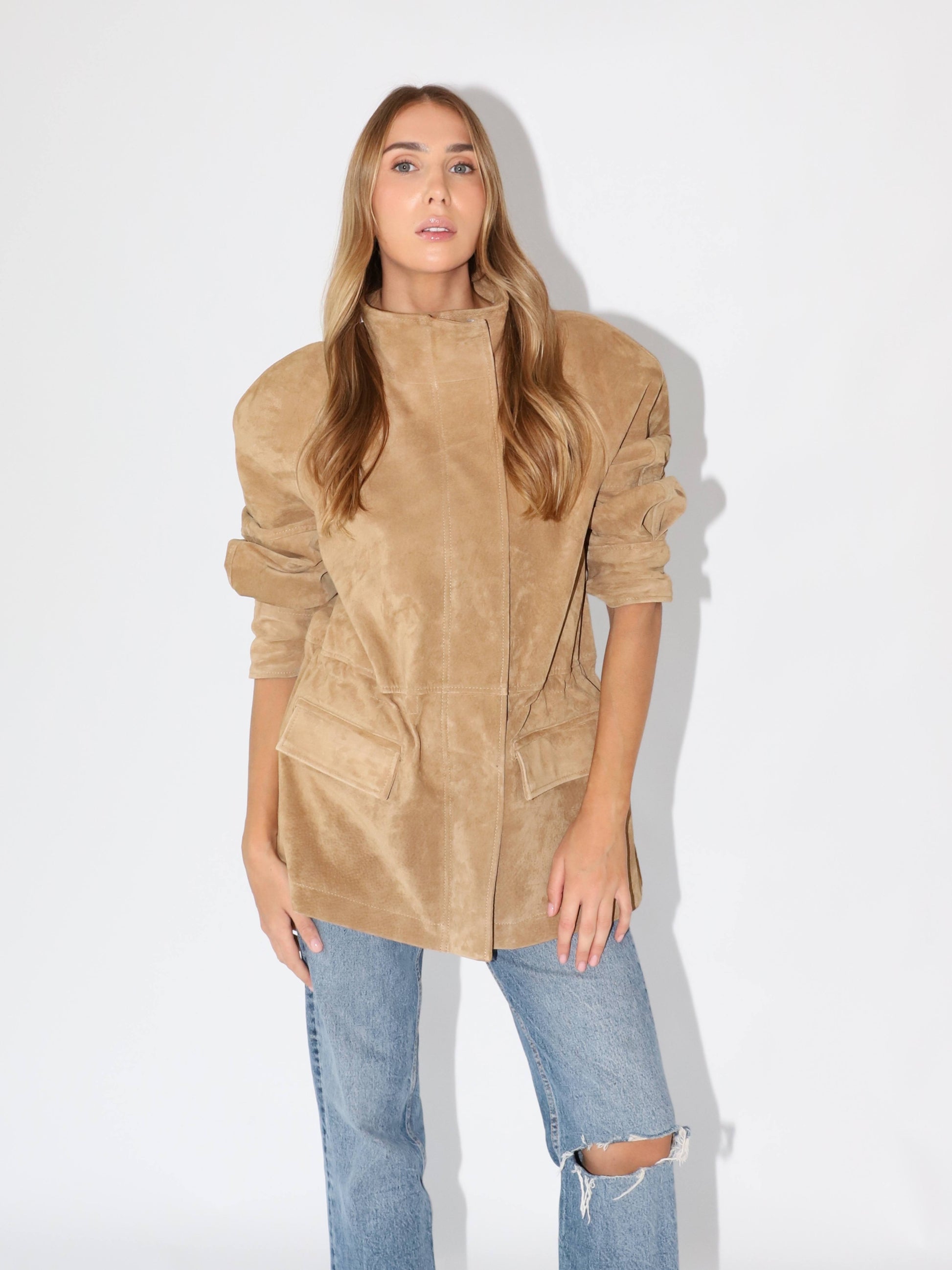 Light Gray The Hailey Suede Jacket Camel the-hailey-suede-jacket-camel S,M,L L.Cuppini