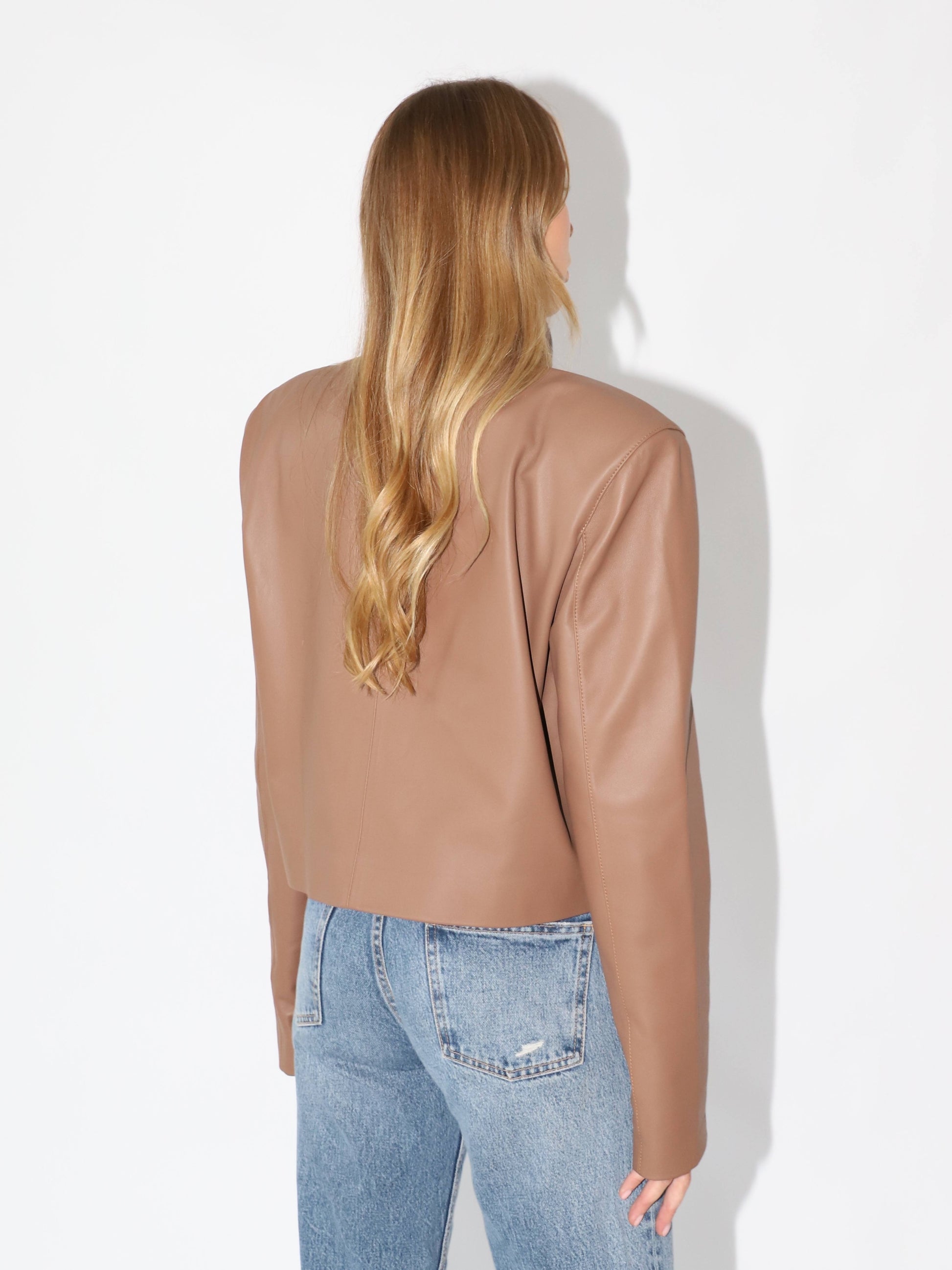 Antique White The Mindy Leather Jacket Brick the-mindy-leather-jacket-brick S,M,L L.Cuppini