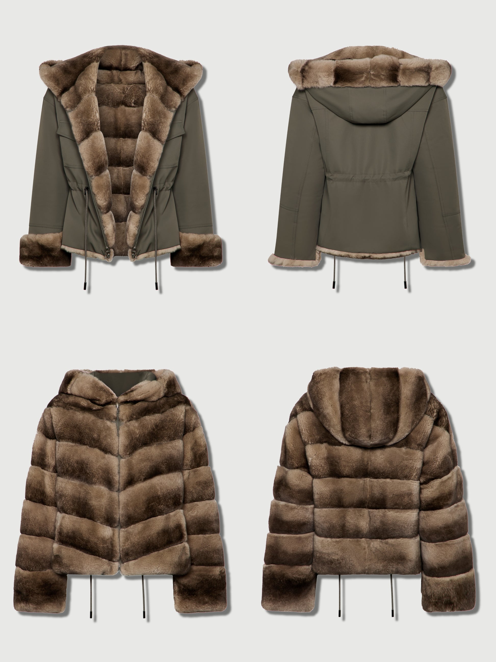 Antique White The Lottie Hooded Parka the-lottie-hooded-parka Coat S,M,L L.Cuppini