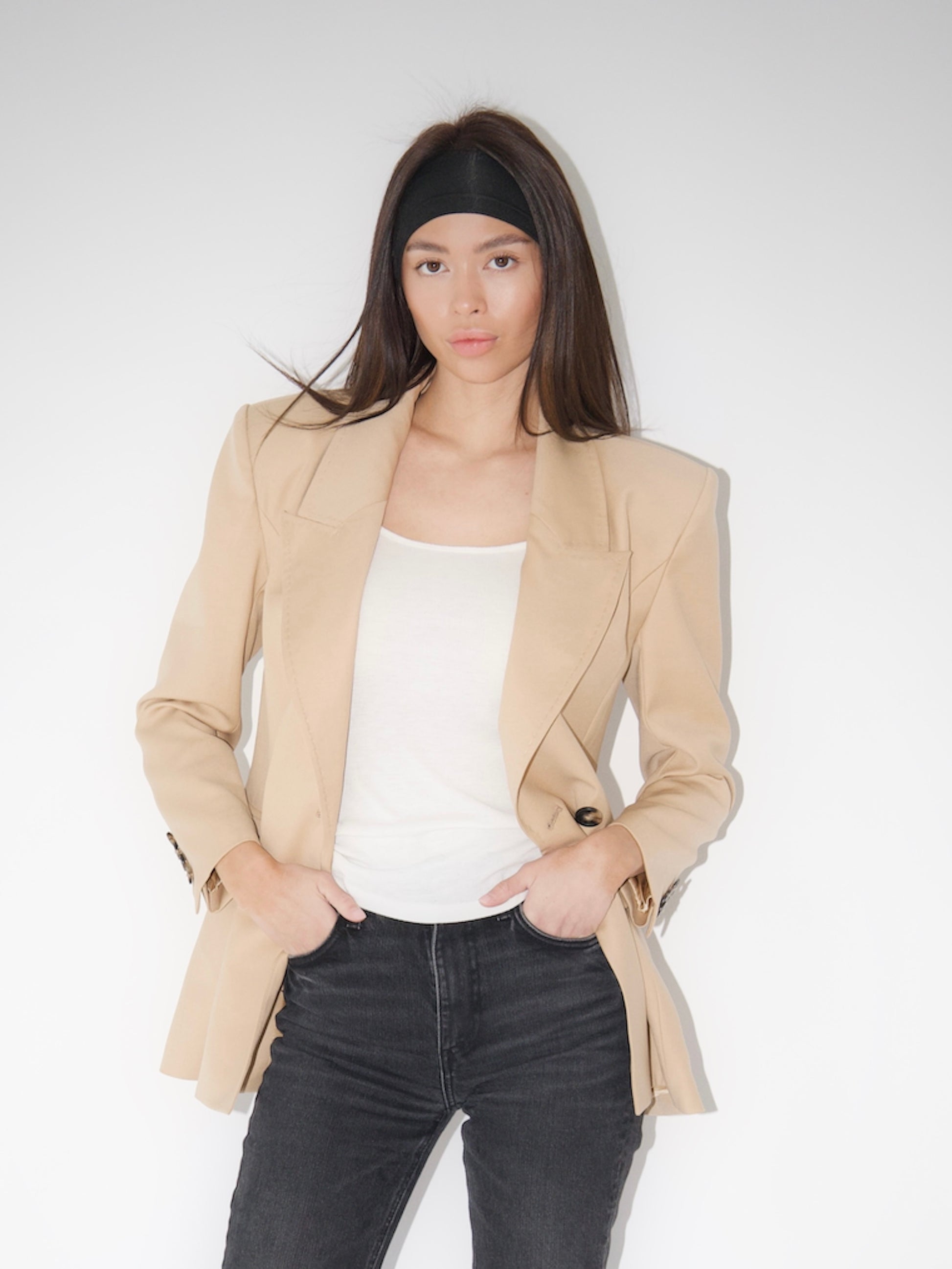 Light Gray Linda Tux Blazer Beige linda-tux-blazer-beige Coat S,M,L L.Cuppini