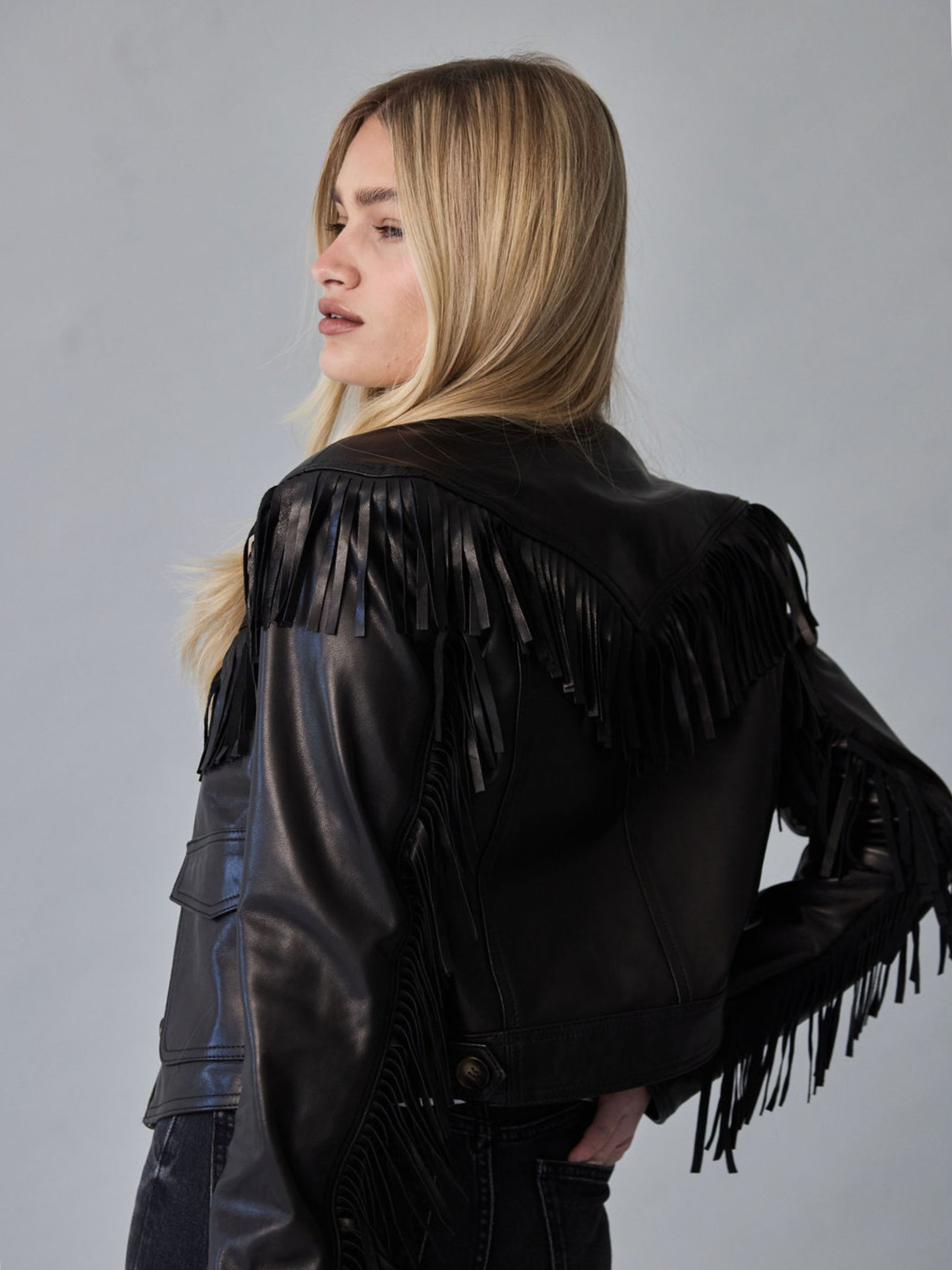 The Delilah Leather Jacket Black