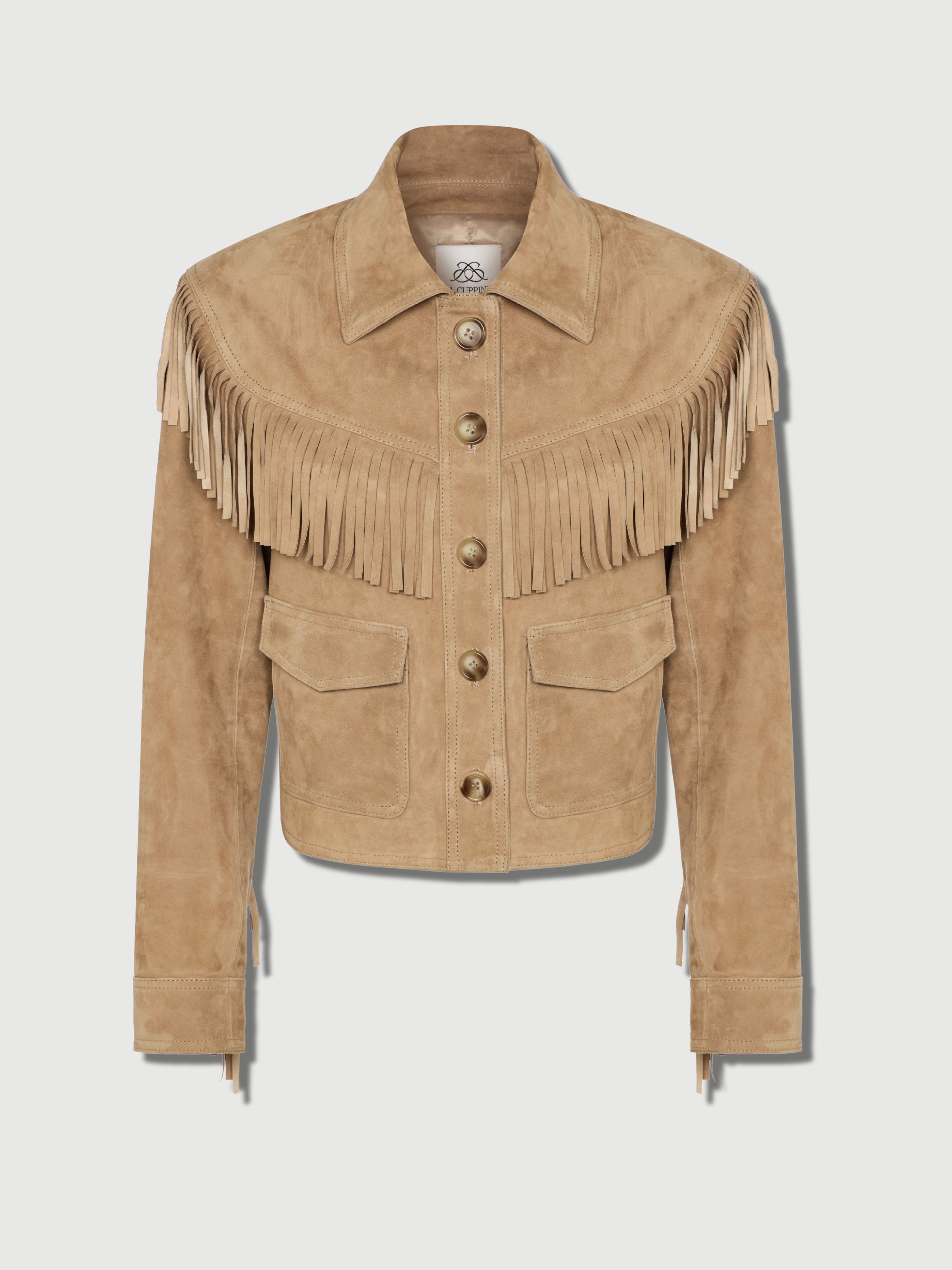 The Delilah Suede Jacket Beige – L.Cuppini
