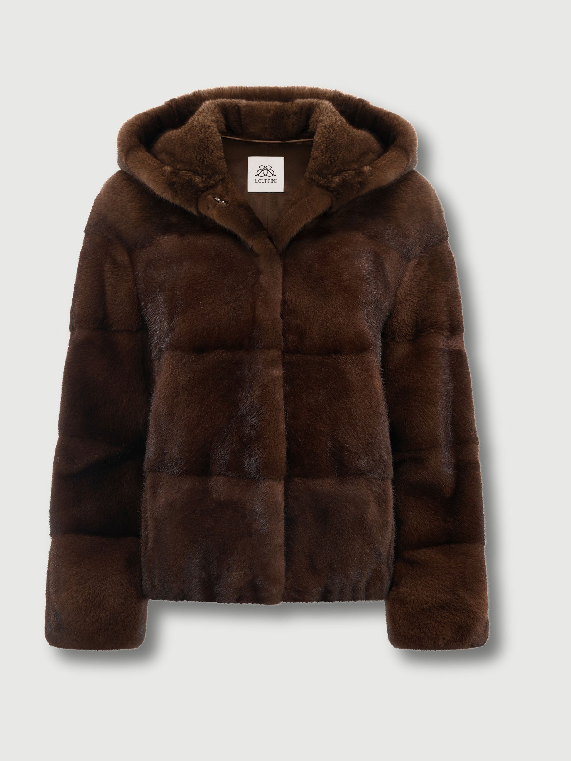 Beige Hooded Alexandra Coat Chocolate Brown hooded-alexandra-coat-chocolate-brown Coat XS,S,M,L,XL L.Cuppini